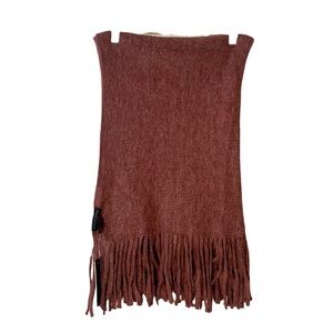Steve Madden NEW Blanket Wrap Scarf Maroon OS Cozy Cabin Winter Snow Ski Casual